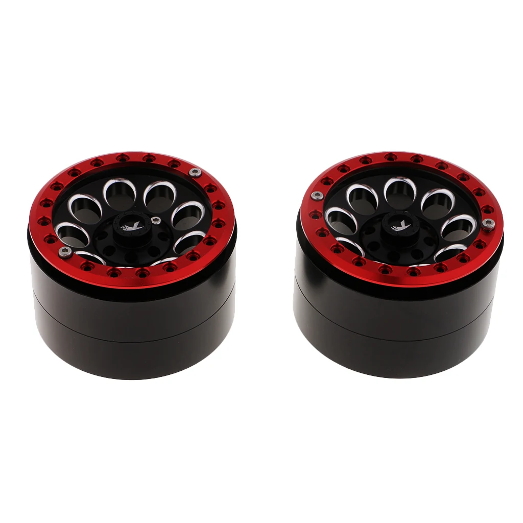 2pcs Aluminum 2.2' Beadlock Wheel Rims for 1/10 Traxxas TRX4 Axial SCX10 D90 RC Rock Crawler