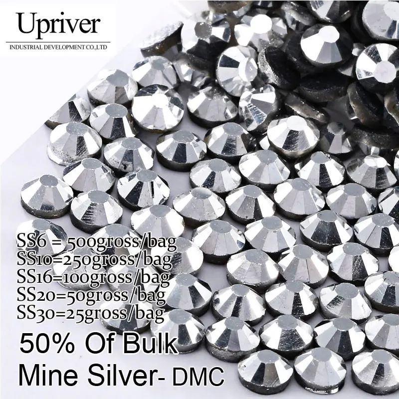 

Bulk Packing Shiny Stones Flatback Best Quality SS6 SS10 SS16 SS20 SS30 Mine siver Hotfix Rhinestones