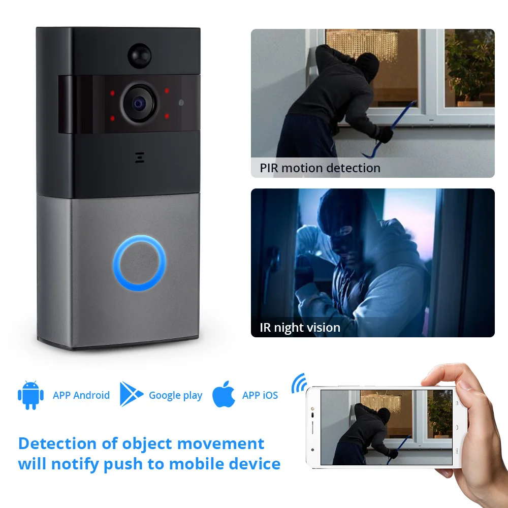 Tuya Smart Life APP беспроводной видео дверной звонок wifi 1080P камера домофон батарея дверной звонок для квартиры ИК сигнализация камера безопасности
