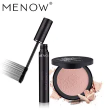 Menow бренд Make Up Set Уход за кожей лица Косметическая пудра увлажняющая матовая лица отбеливающий Косметическая пудра и черный толстый Стройный Тушь для ресниц Прямая поставка 5360