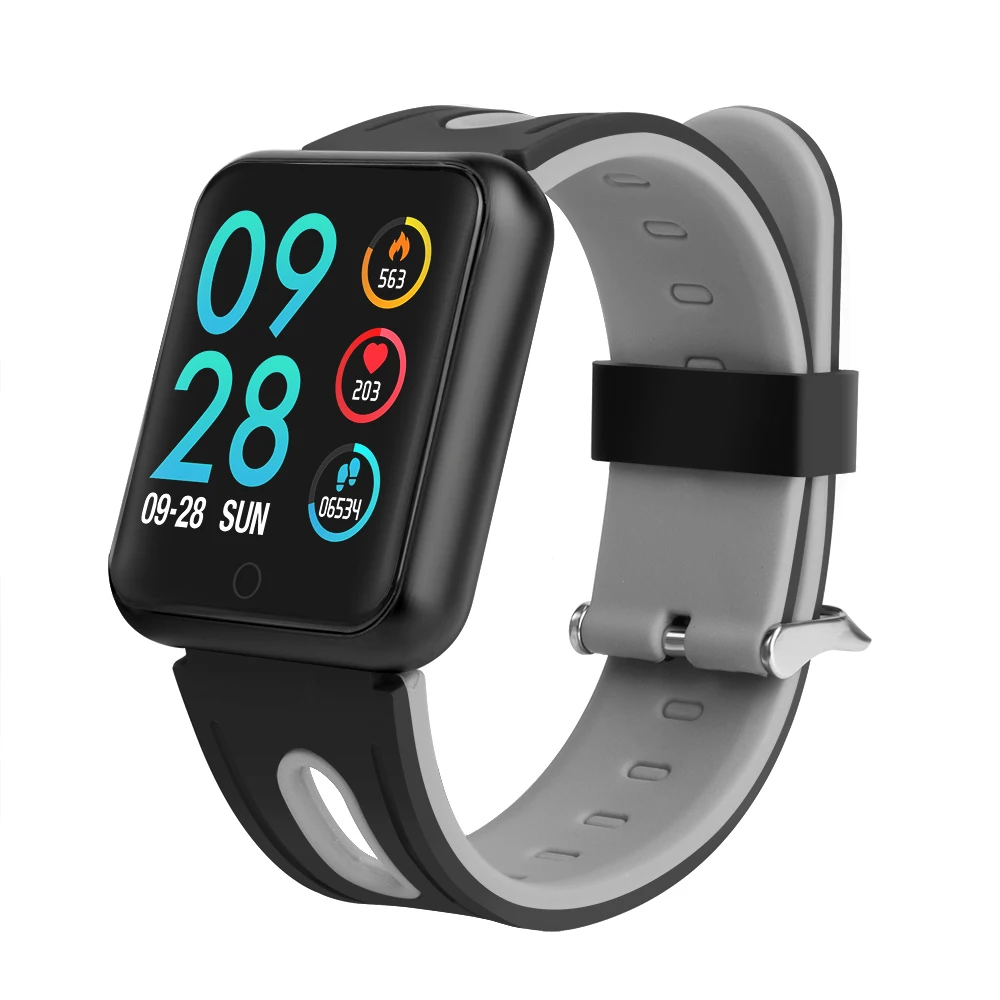 Фитнес-браслет P68 ip68 Водонепроницаемый для Apple Watch Xiaomi IOS Android с монитором сердечного ритма Смарт-браслет PK Q10 Z60 EX18 - Цвет: Silicone Grey