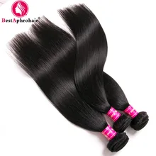 Aphro Hair Brazilian Straight Hair 3 Bundles Natural Black Color 100% Human Hair Weave 100g Bundles Non Remy Hair Extensions