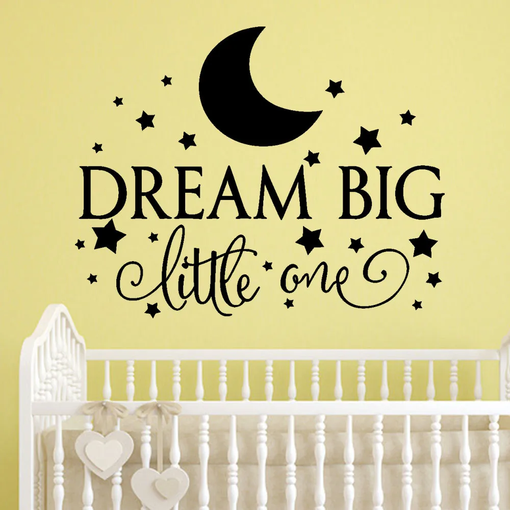 

Dream Big Little One Quoted Removable Wall Sticker For Kids Room Nursery Room Decoration Letter Wall Decals Poster For Children