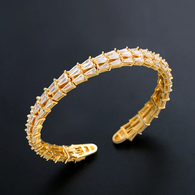 OCESRIO Новинка кубический цирконий браслеты браслет золото расширяемые манжеты женские браслеты на запястье Топ Роскошные ювелирные изделия бренд brt-b37