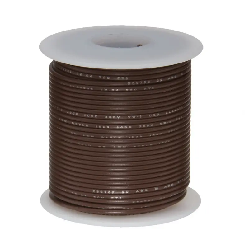 

30 Meters 26 AWG UL1007 Brown Electronic Wire 26awg PVC Electronic Cable Tinned copper OD 1.3mm #26