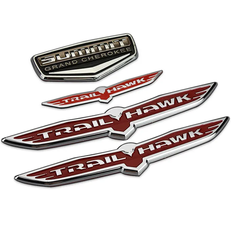 

1 PCS 3D SUMMIT Grand Cherokee Shield badge Trail Hawk Chrome Emblem car Stickers Auto Exterior Decor Decal Car Styling