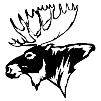 

14.5*15.2CM Moose Head Bow Car Stickers Hunting Car Styling Motorcycle Decal Accessories Black/Silver C9-2159