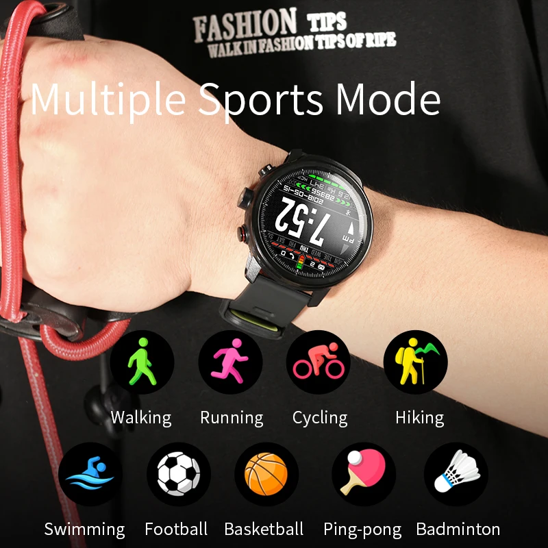 2019 Смарт-часы L5 для мужчин IP68 погоды Bluetooth Smartwatch в режиме ожидания 100 дней водонепроницаемый несколько спортивных режимов сердечного ритма
