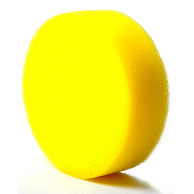 Soft 100*100*30mm Yellow Polish Round Car Cleaning Washing Sponges