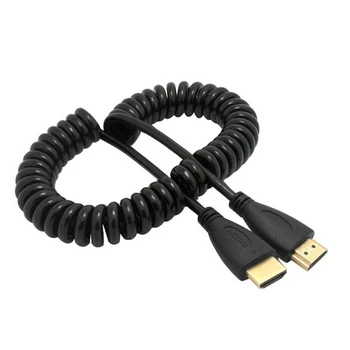

1.2M Black HDMI Male to HDMI Male Straight & Right angle 90 degree stretch spring CABLE hdmi for HDTV DVB DVD PC 1080p 4ft