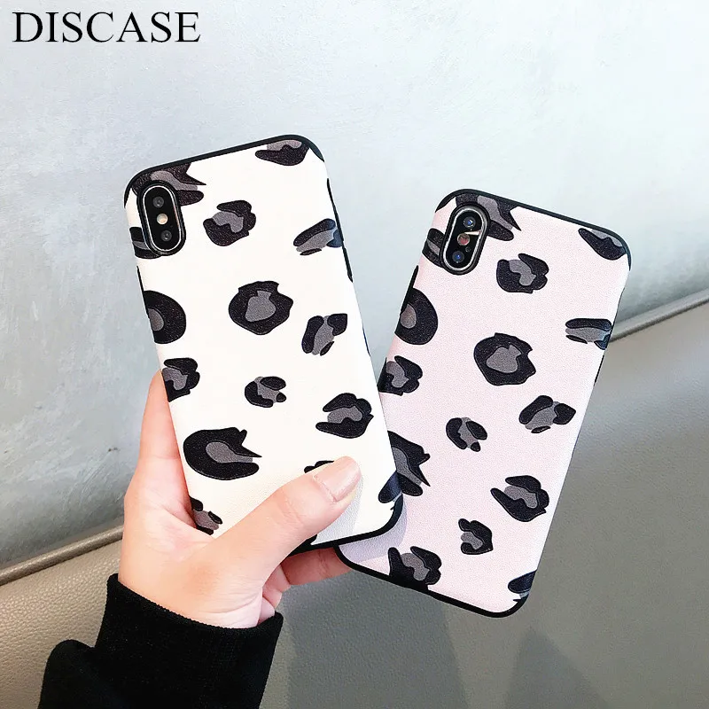 DISCASE простой скраб чехол для iPhone XS XR MAX X 8 7 6 6s плюс мода темперамент леопарда все