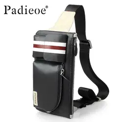 Padieoe бренд Для мужчин талии сумка Пояса из натуральной кожи мужской Crossbody Курьерские сумки