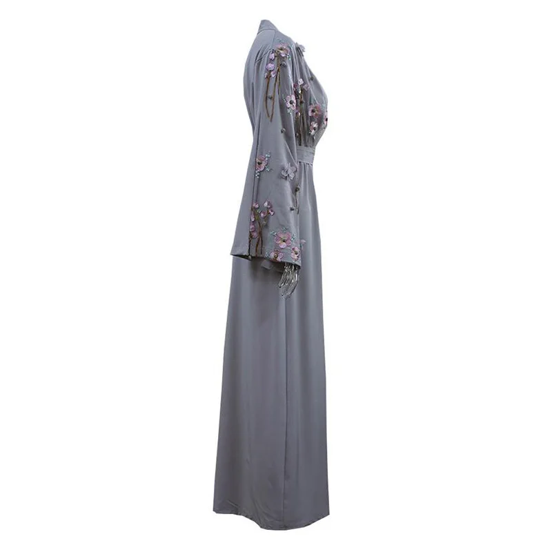 Женское длинное кимоно с цветочным принтом Abaya кардиган хиджаб в арабском и