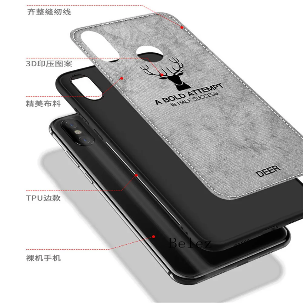 Fabric Cloth Silicone Phone Case On For Xiaomi Mi 8 Redmi 5 Plus 20