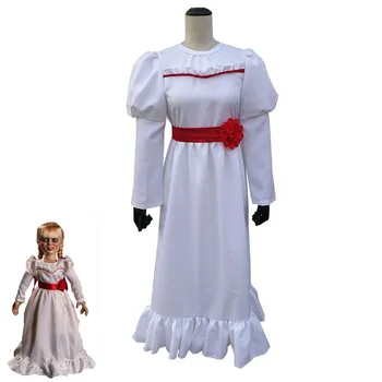 

Girl Halloween Dress Doll Annabelle Cosplay Costume Women Adult Halloween Carnival Uniforms Horror Conjurining Custom Made