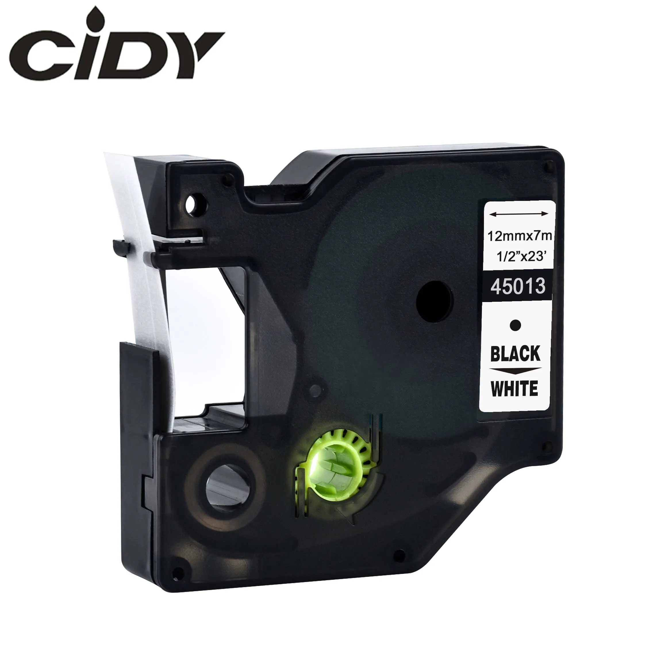 CIDY Dymo D1 45013 12mm Black on White compatible for DYMO D1 Label Tape 45018 45010 45021 for Label Manager Maker 210 450 LM160 - Цвет: 12mm black on white