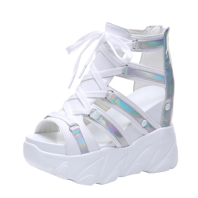 11 High Heels Women Sandals Fashion Casual Chunky Sandals Woman Summer Increase Shoes Platform Wedges Increase Slippers Slides