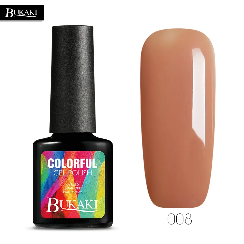 BUKAKI 1 шт. французский цвет телесного цвета лак для ногтей УФ-гель лак гибридные сахарные краски акриловый гель нужно верхнее Базовое покрытие - Цвет: 008