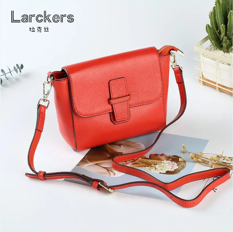 Модная сумка на плечо из натуральной кожи, украшенная черной нитью, женская сумка через плечо, одноцветная мягкая кожаная женская повседневная сумка - Цвет: Красный