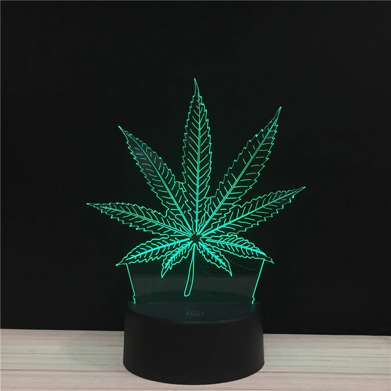 

LED Maple-Leaf 3D Night light USB charging Acrylic optic lights lamp Nights lamps kids gifts for baby touch and remote 7 Colors