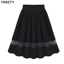 YRRETY женская элегантная шифоновая юбка с высокой талией, Сексуальная Юбка До Колена, плиссированные юбки, летняя Корейская одежда, длинные юбки, летняя Новинка