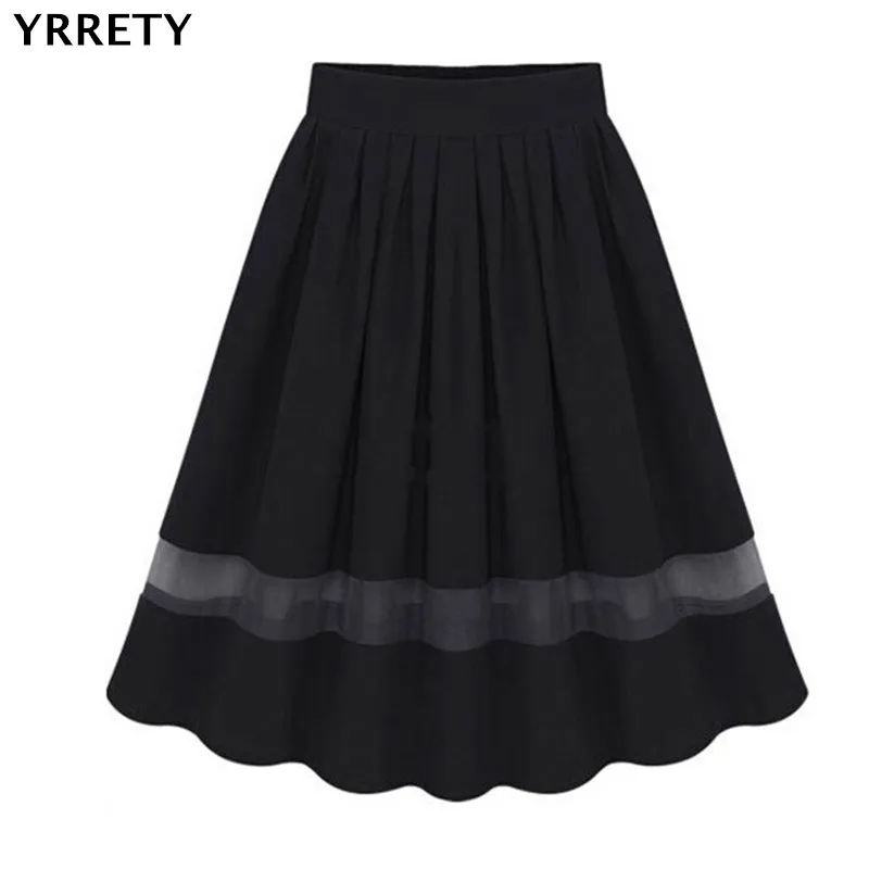YRRETY Women's Elegant High Waist Chiffon Skirt Sexy Girl Knee Length