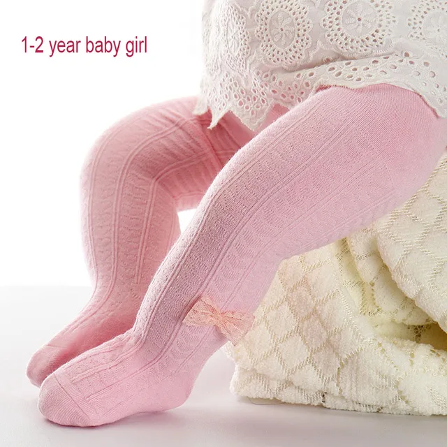 Buy Soft Cotton Baby Tights Newborn Lace Bow Baby Girl