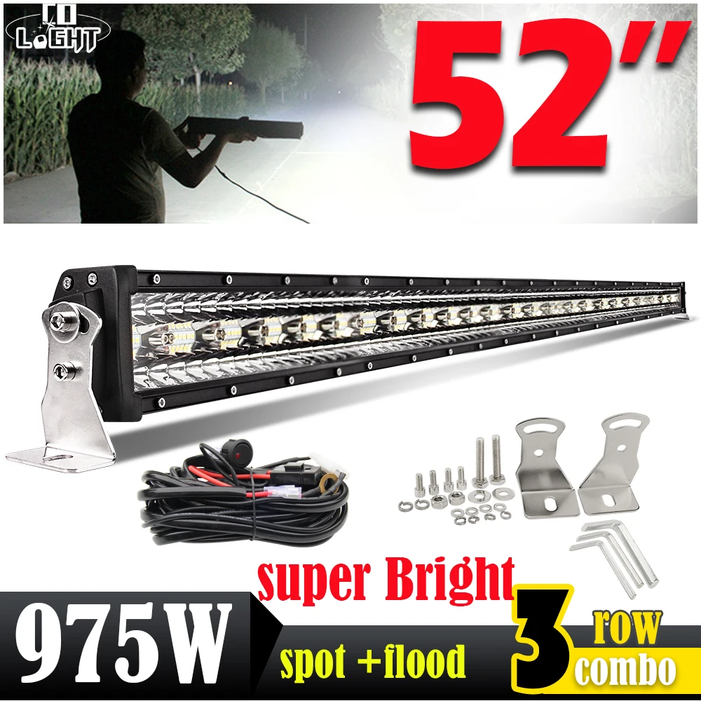 

CO LIGHT 975W 52 inch LED Light Bar 3-Rows LED Bar Car Combo Beam for Driving SUV 4X4 ATV Off Road LED Work Light 12V 24V