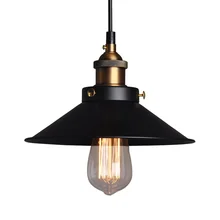 Negro vintage lámpara colgante industrial nórdico retro loft de luces de la pantalla de metal comedor campo lámpara colgante mx4291118