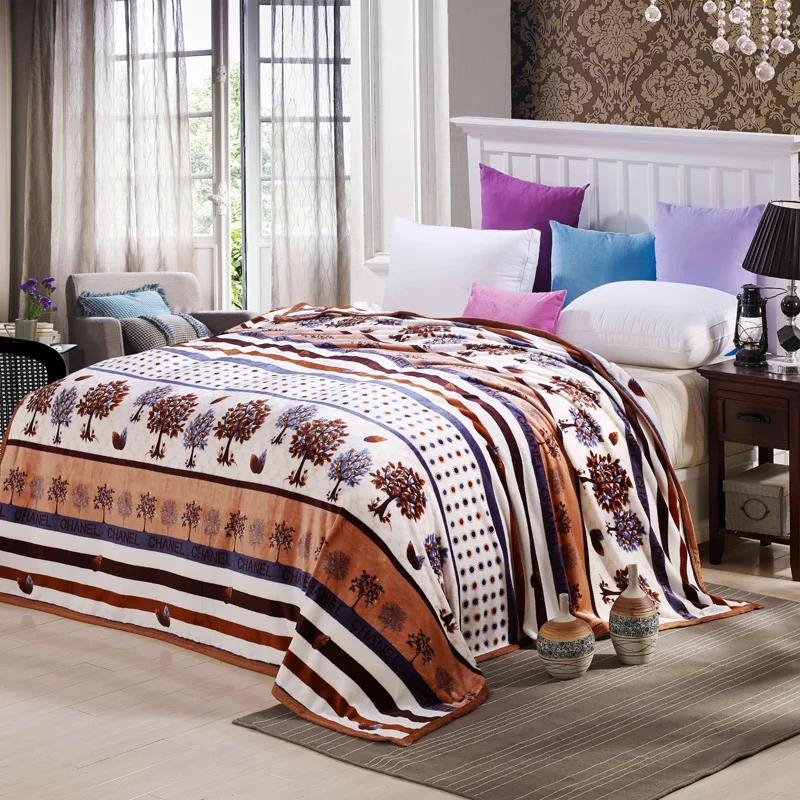 

Trees print Blanket soft Fleece Bedsheet sofa/bedding Throws twin full double queen king size Plaid