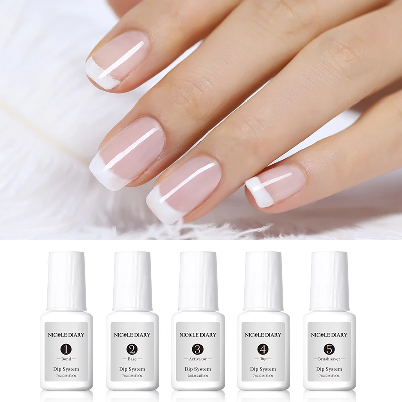

NICOLE DIARY 7ml Nail Dipping System Powder Dip Nail Powder Starter Kit Nail Color Powder Bond Liquid NO SMELL UV
