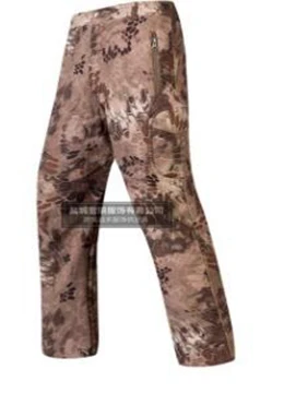 Акула кожа Softshell тактические военные камуфляжные брюки мужские зимние армейские водонепроницаемые термо камуфляж охотничьи флисовые брюки - Цвет: SNAKE TAN