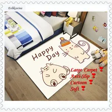 Счастливый день мультфильм милый коврик домашняя площадь Напольный Коврик Гостиная Спальня Tapete Para Sala Alfombra Dormitorio