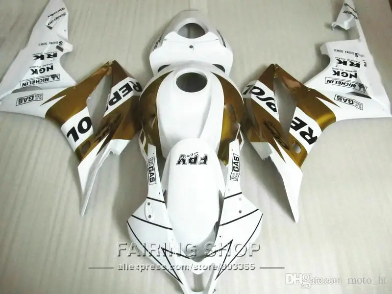 Бесплатный набор обтекателей 7 подарков для Honda CBR600RR 07 08 белый серебристый