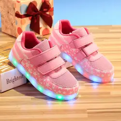 Новинка 2017 детская обувь usb аккумуляторная светодиодные фонари красочные повседневная обувь для мальчиков и девочек туфли из дышащего