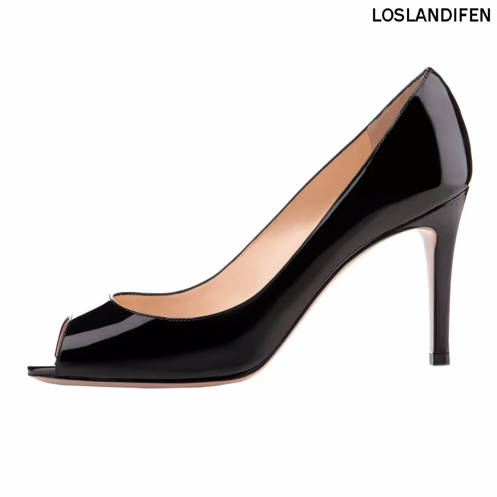 

2018 New Style Women Ladies Handmade Fashion YUOYUO 85mm Peep Toe Slip-on Office Party Pumps Shoes CKE092