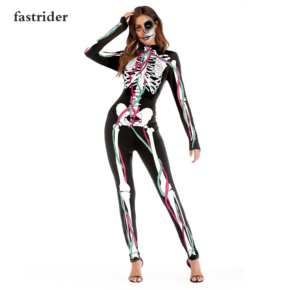 High quality 2018new Mechanical Bone Cosplay Costume Catsuit Scary Skull  Bodysuit Skeleton Jumpsuit Halloween Costumes For Women|Scary Costumes| -  AliExpress