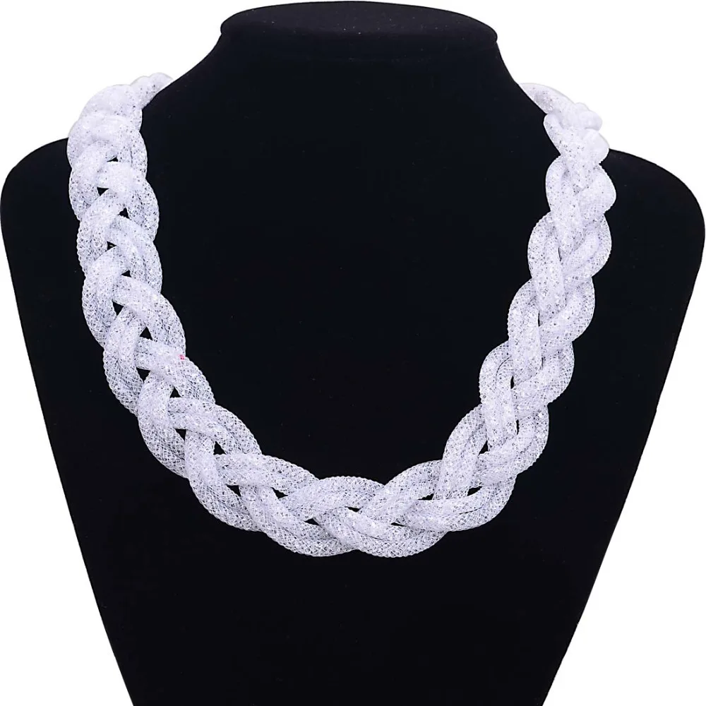 Miasol ожерелье ручной работы из смолы с кристаллами массивное плетенное полностью крошечный полимерный Кристалл плетеное ожерелье для женщин Подарки