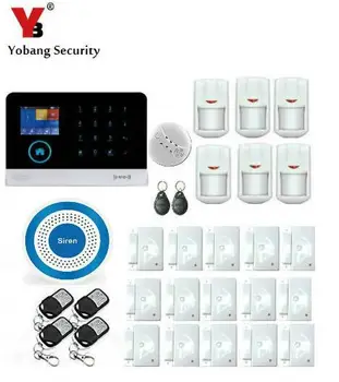 

Yobang Security Wireless SOS Panic Button Fire Smoke Sensor Alarm Kits With 3G GPRS Alarm Panel Control WIFI SMS Security Alarm