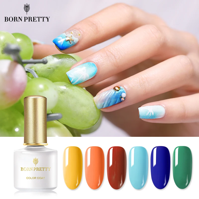 

BORN PRETTY Summer Series Nail Gel Polish 6ml Blue Green Natural Resin Soak Off Nail Art UV LED Lacquer Gel Varnish
