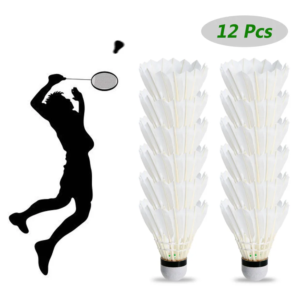 Buy 12 Pack Goose Feather Badminton Shuttlecocks