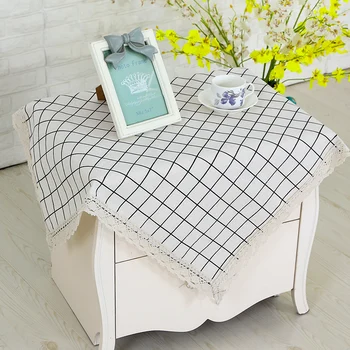 

Chic Wedding Table Cloth Plaid Dining Table Cover Square Tablecloth Tea Table Linen mantel mesa tafelkleed decoracao casa E14