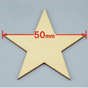 

100pcs/lot Blank unfinished wooden pentagram crafts supplies laser cut rustic wood wedding rings ornaments 50mm 171163