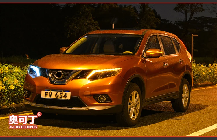 AKD автомобильные стильные фары для Nissan X-trail Rouge светодиодный фонарь- DRL Hid опция Головной фонарь Ангел глаз луч аксессуары