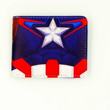 

Slim comic Wallet Mini Clutch Cheap Wallets flash man PU Leather american captain Coin Purses Female Purse