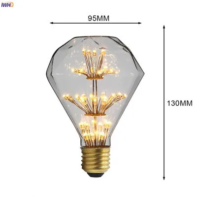 IWHD All Star Bombillas Edison светильник лампа E27 2 Вт 220 В промышленная декоративная лампа ретро винтажная лампа Ampul Bombillas - Цвет: G95