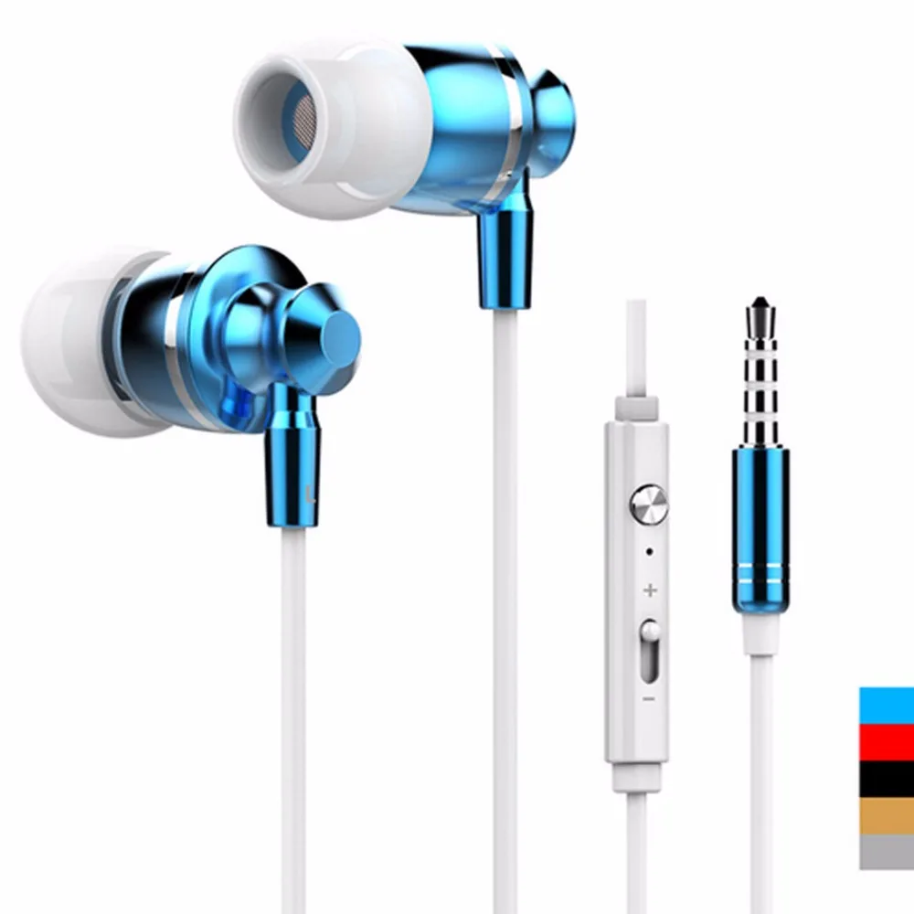 A Quality Metal Hot Sale 3.5mm Headsets Earphones Headphone Super Bass Stereo Earbuds with Mic