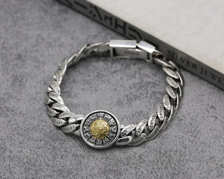 Чистый 925 пробы серебряный браслет с сеткой S925 тайский серебряный браслет женский мужской ювелирный браслет с шармом панка мужской браслет