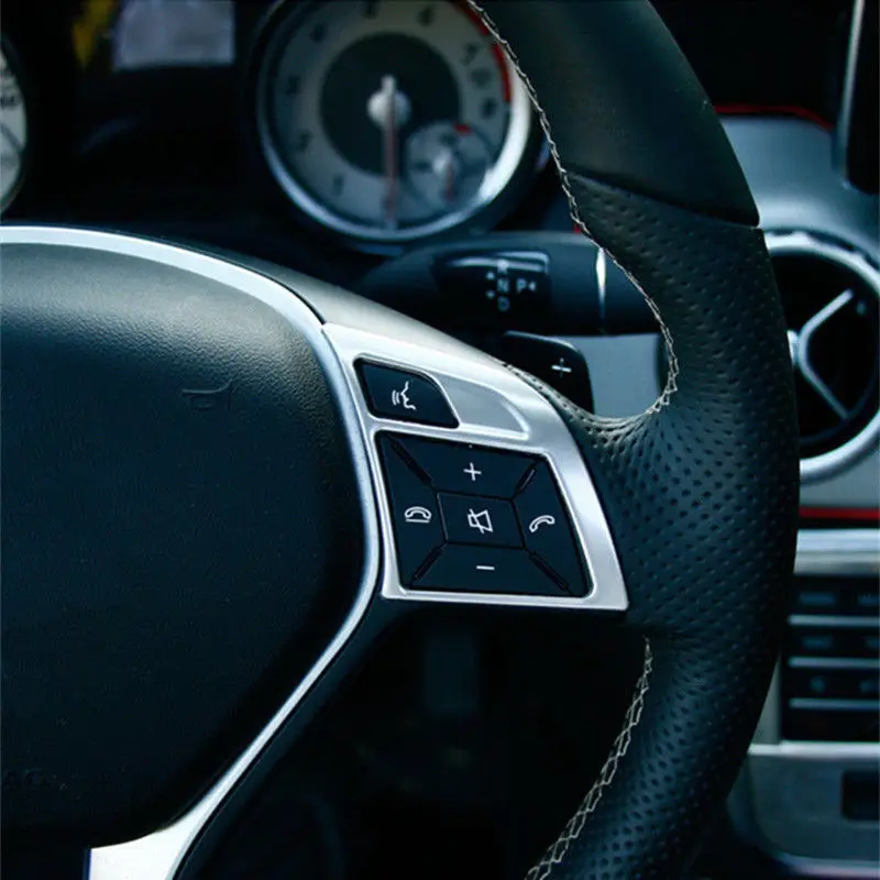 Silver-Steering-Wheel-Buttons-Frame-Decoration-Cover-Trim-2Pcs-For-Mercedes-Benz-C-Class-W204-2011 (1)