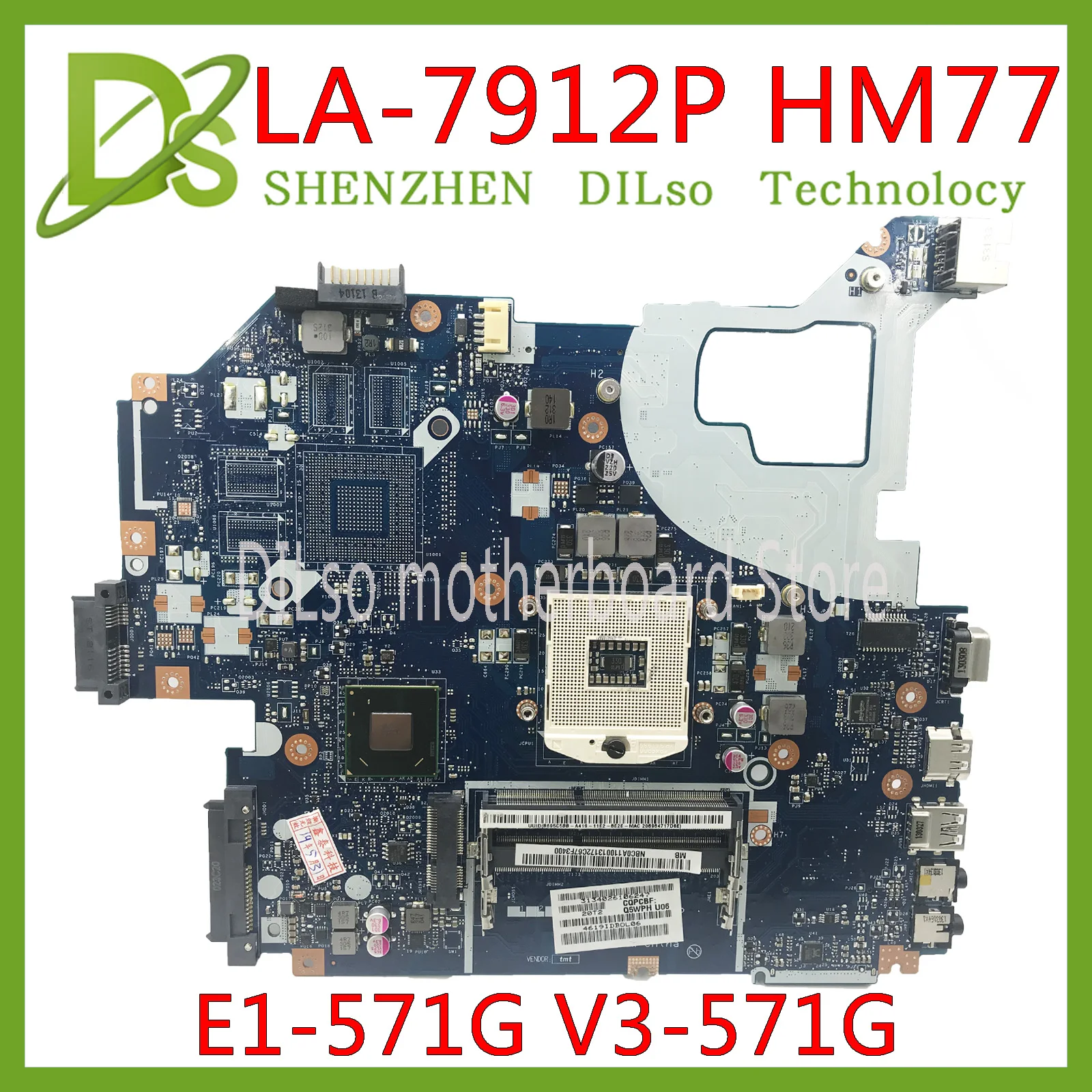 Pаспродажа KEFU LA 7912P материнская плата для ноутбука ACER NE56R V3 571 E1 531 E1 571G NV56R Материнская плата ноутбука Q5WTC Q5WVH Q5WV1 LA 7912P HM77 Тесты